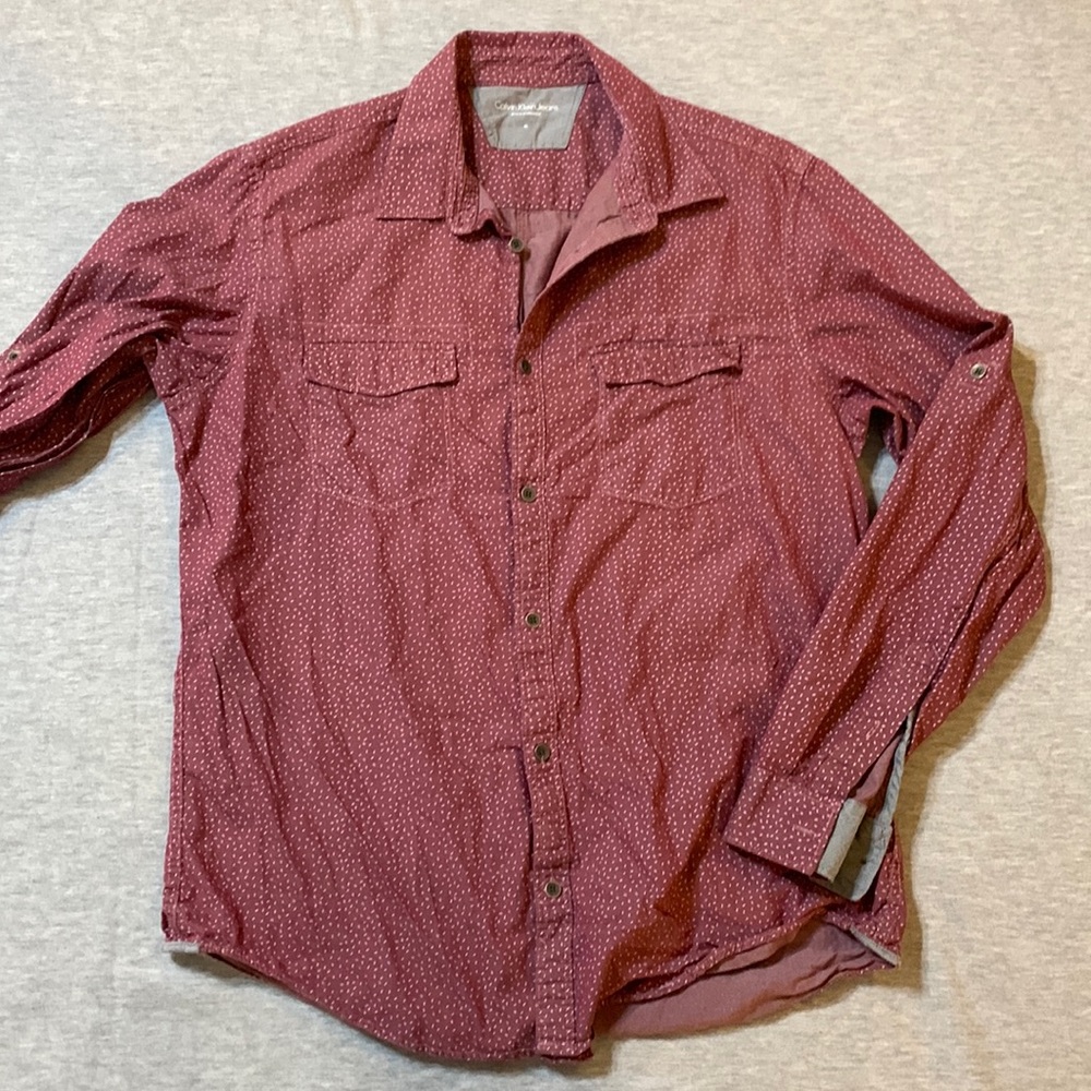 Calvin Klein maroon button down